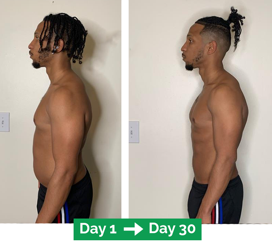 Day 1 to 30 Dwayne 30 Day challenge SIDE Before and after